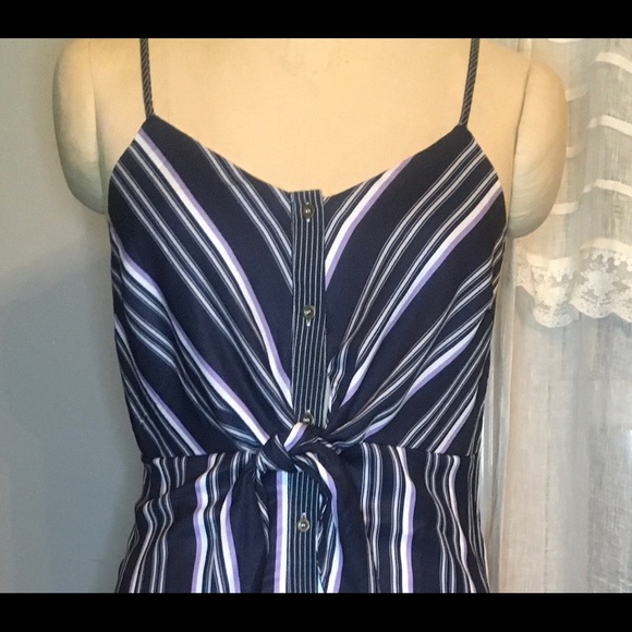NWT Mystree Blue/Purple Stripe Bow Dress sz M - Picture 2 of 7